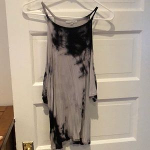 American Eagle Off The Shoulder Black Tie Dye